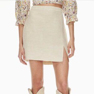 Aritzia Wilfred Patio Linen Skirt High Waisted A Line Size 00